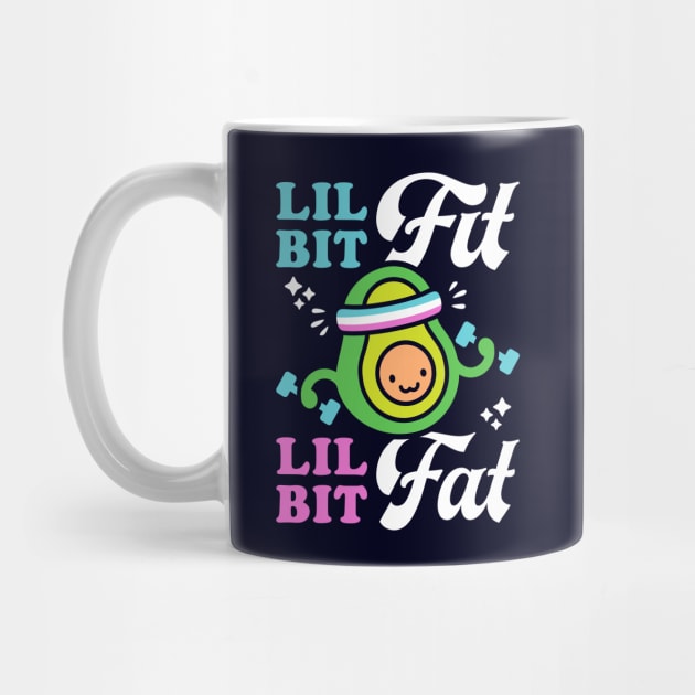 Lil Bit Fit Lil Bit Fat (Retro Cartoon) Funny Avocado Pun by brogressproject